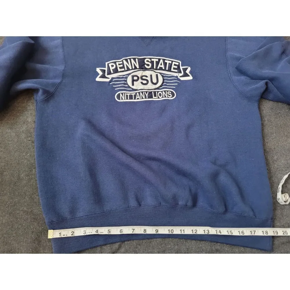 Vintage Penn State Navy Blue Crew Neck PSU Size Large‎ Embroidered 70s 80s 90s